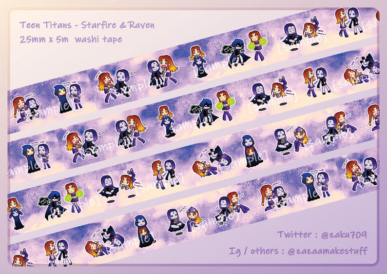 Teen Titans - Starfire & Raven Washi Tape