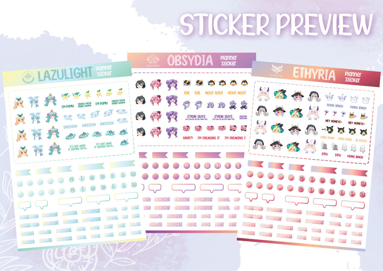 Nijisanji EN - Planner Sticker Sheet