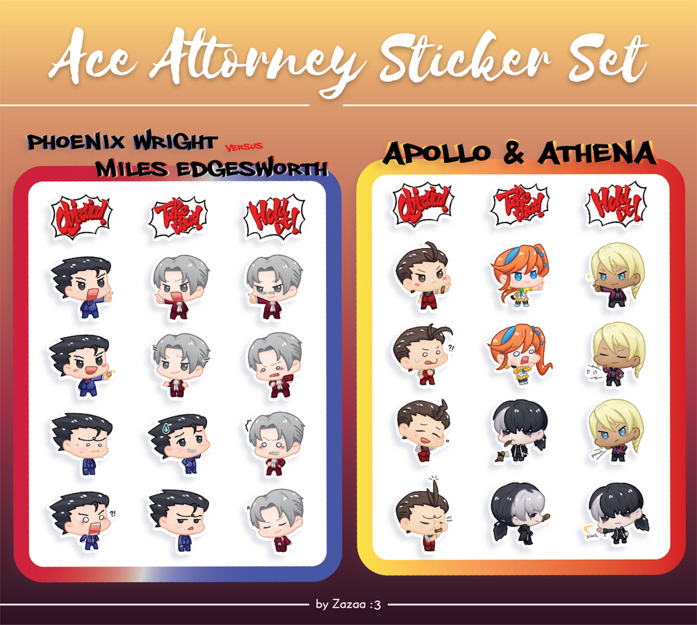 Ace Attorney - Die Cut Sticker Set