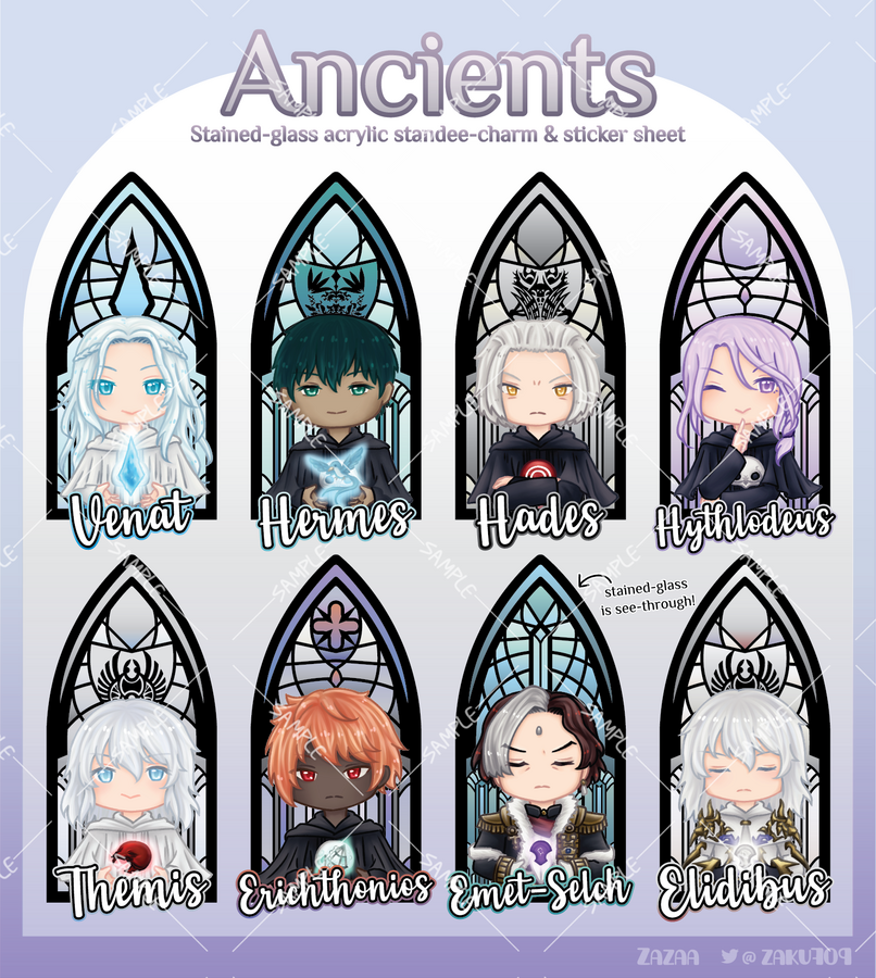 FFXIV - The Ancients Staned-glass Sticker Sheet (Partially see-through)