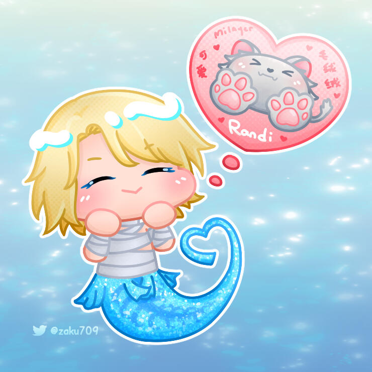 Fallen Merman - Die Cut Sticker - Rimbaud