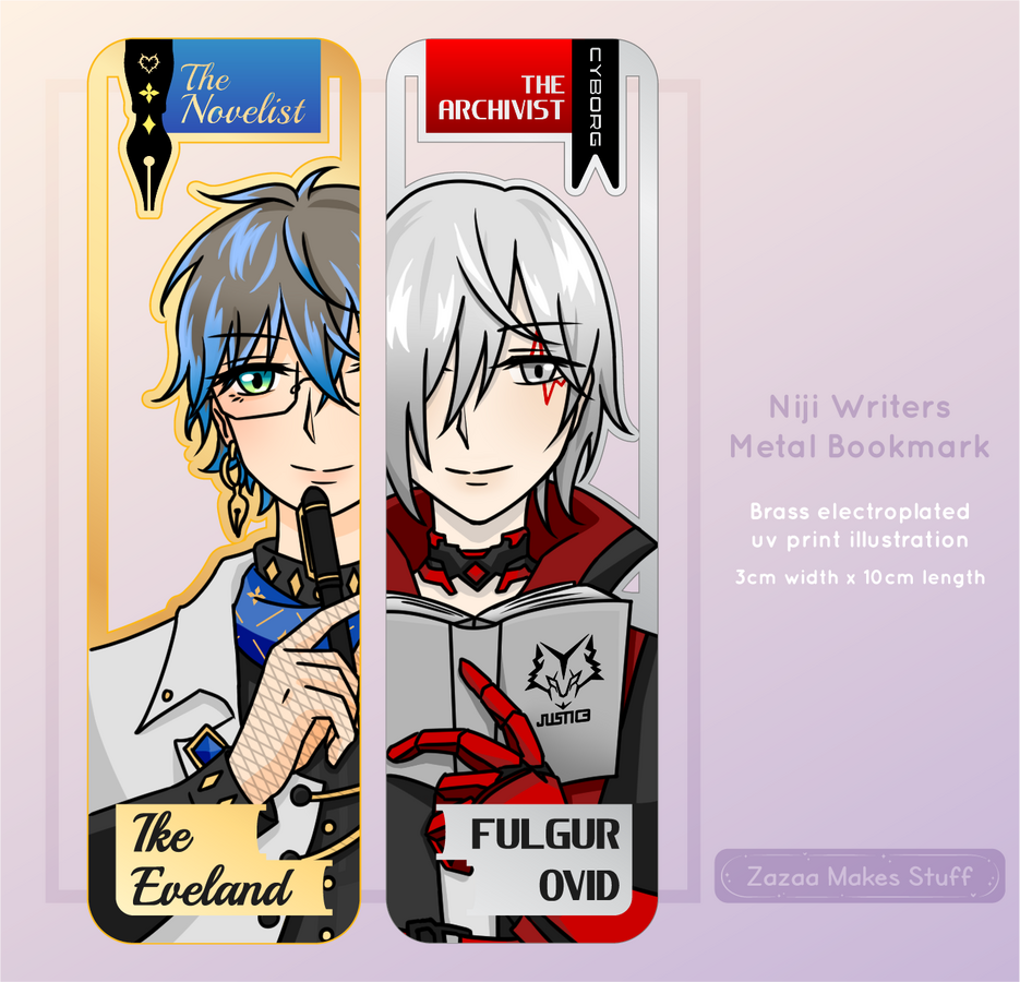 Nijisanji EN - Niji Writers Metal Bookmark