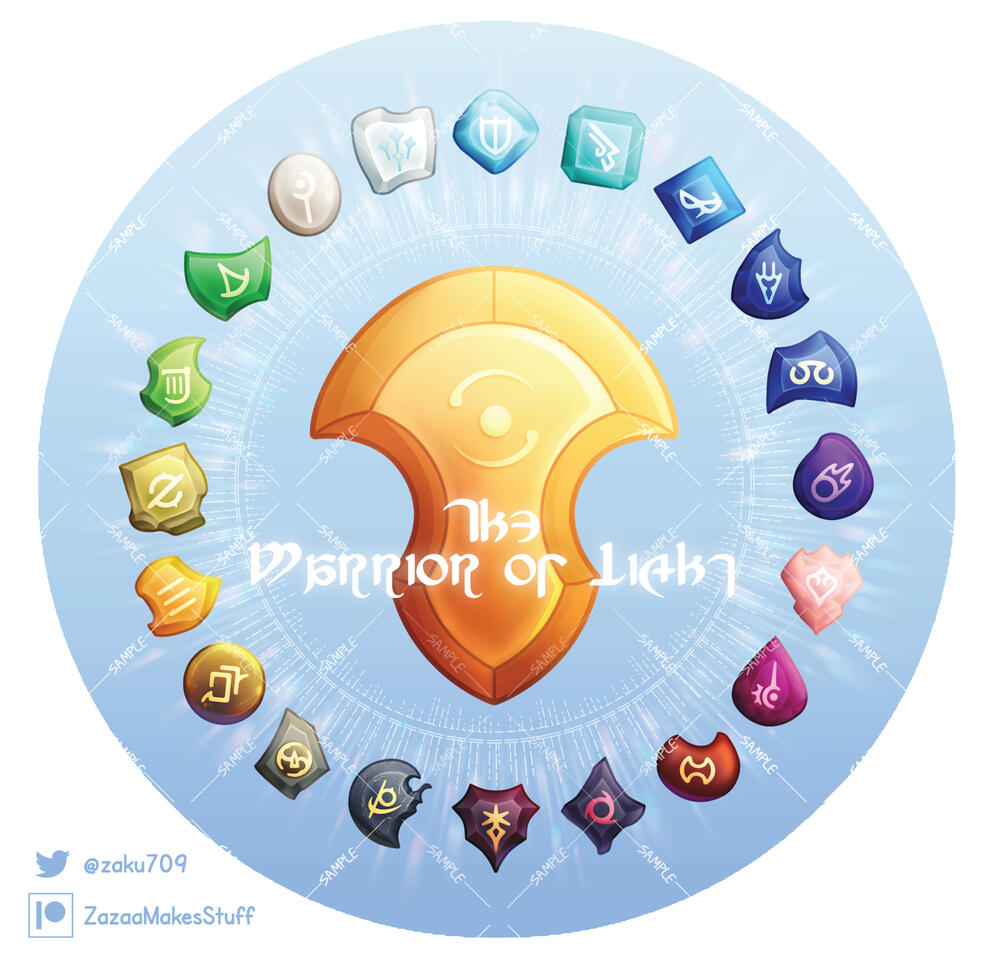 Handheld Foldable Fan (warrior of light)